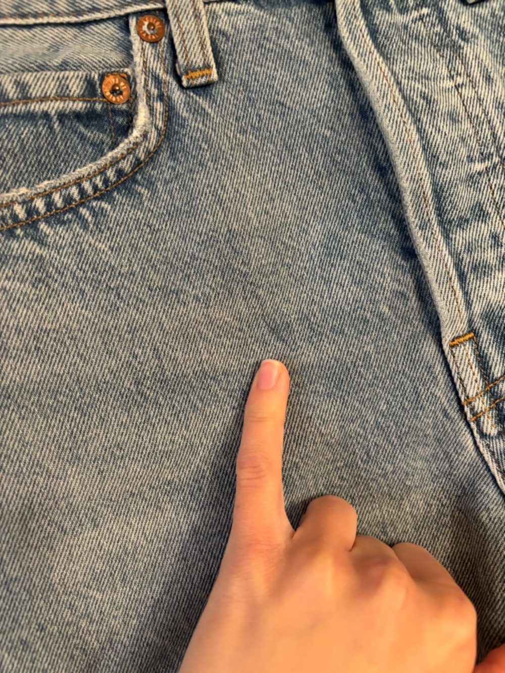 new Agolde Parker Long Short in Replica denim cutoff jean shorts light wash - Picture 10 of 10